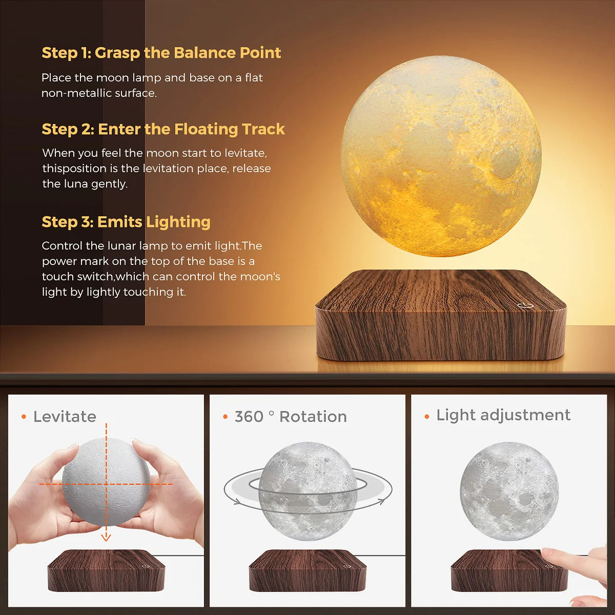 Fluxoria Cutelight™ Levitating Moon Lamp (US)